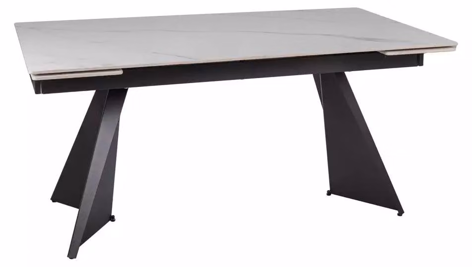 Tavolo da pranzo FURNLUX, modello Laconi, bianco e nero, 160 cm. / Colore principale: / Dimensioni:
