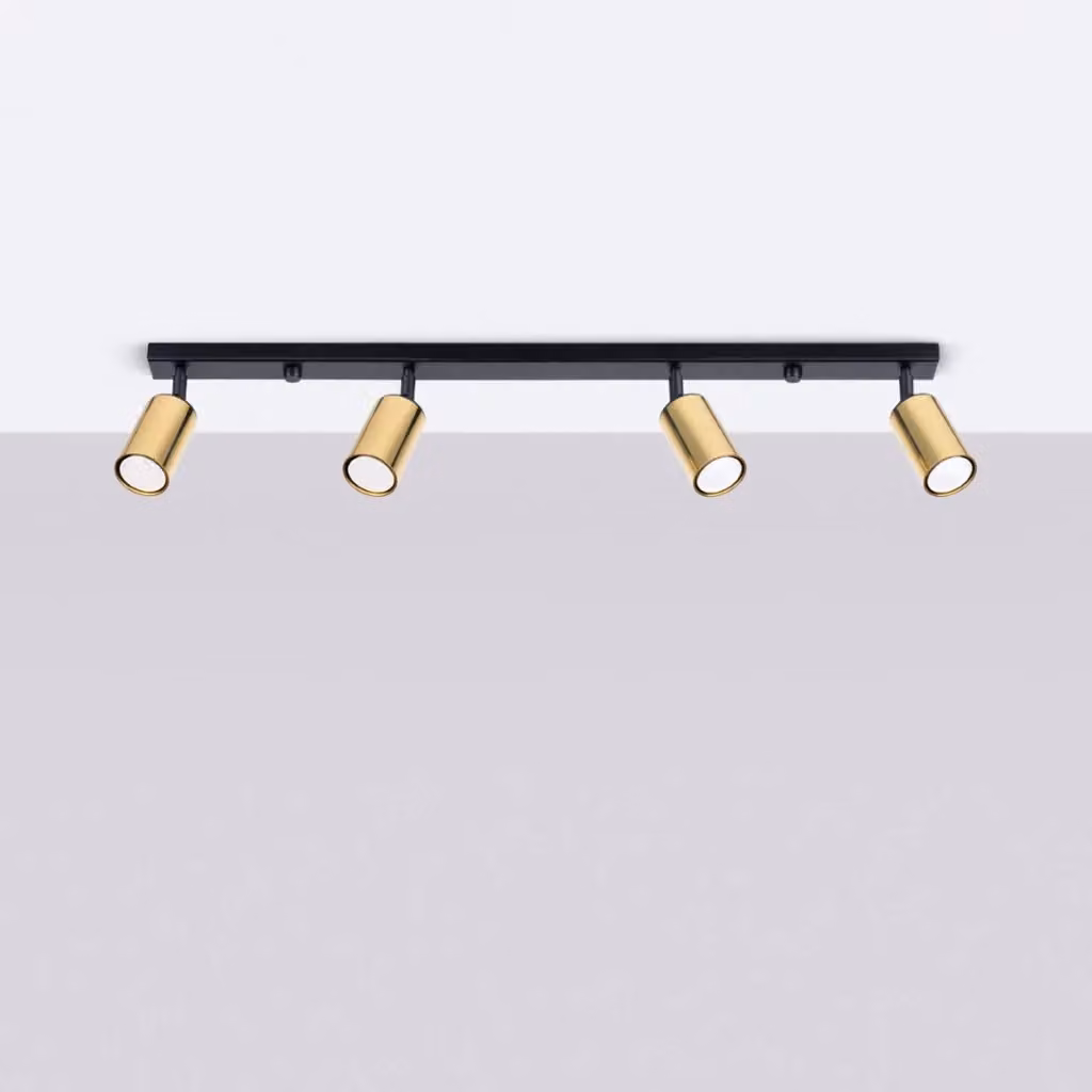 Lampada da soffitto moderna Sollux Lighting WINX 4L in metallo nero e oro – 2
