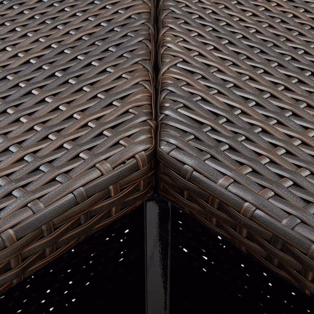 set bar da giardino 8 pezzi con cuscini in poly rattan marrone