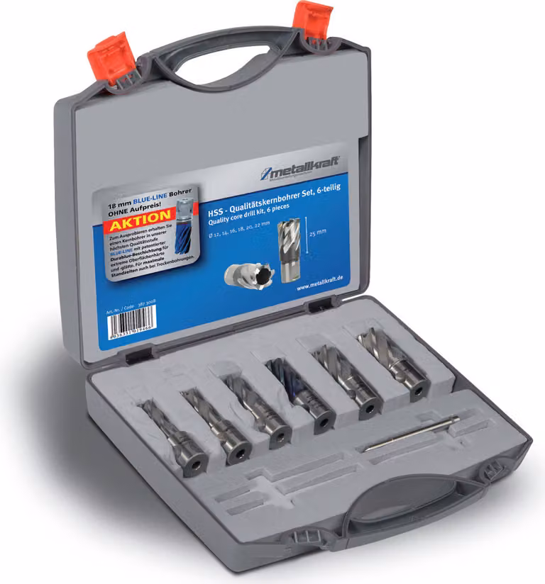 Set di carotatrici Metallkraft HSS-Durablue 25, 3873008