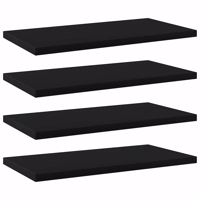 vidaXL Ripiani per Libreria 4pz Neri 40x20x1,5cm in Legno Multistrato