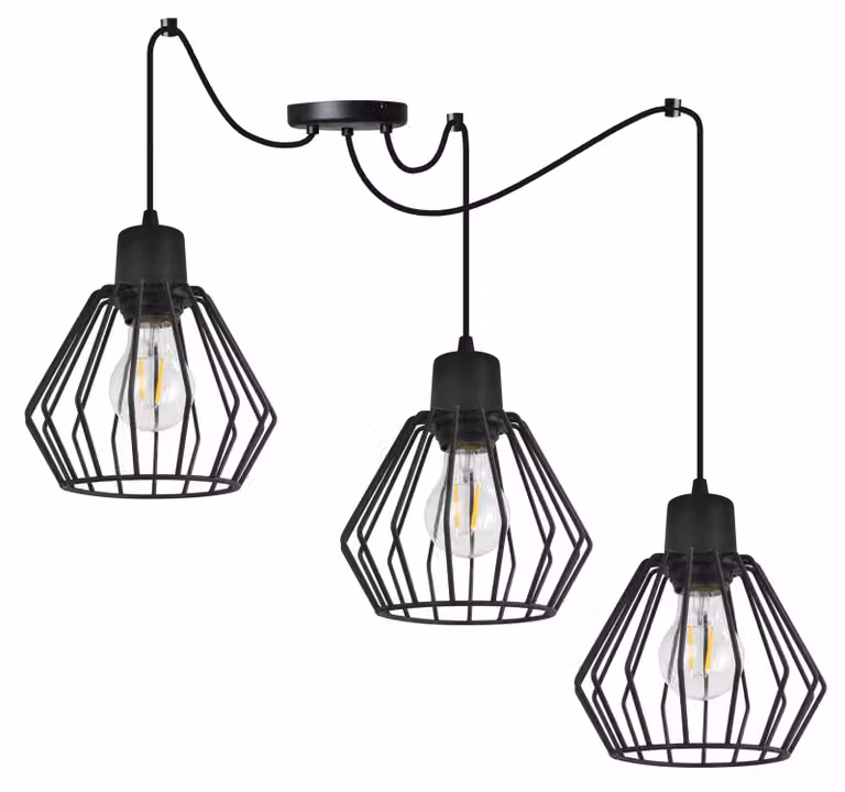 Lampada a sospensione, lampadario da soffitto, paralume in filo metallico, LED