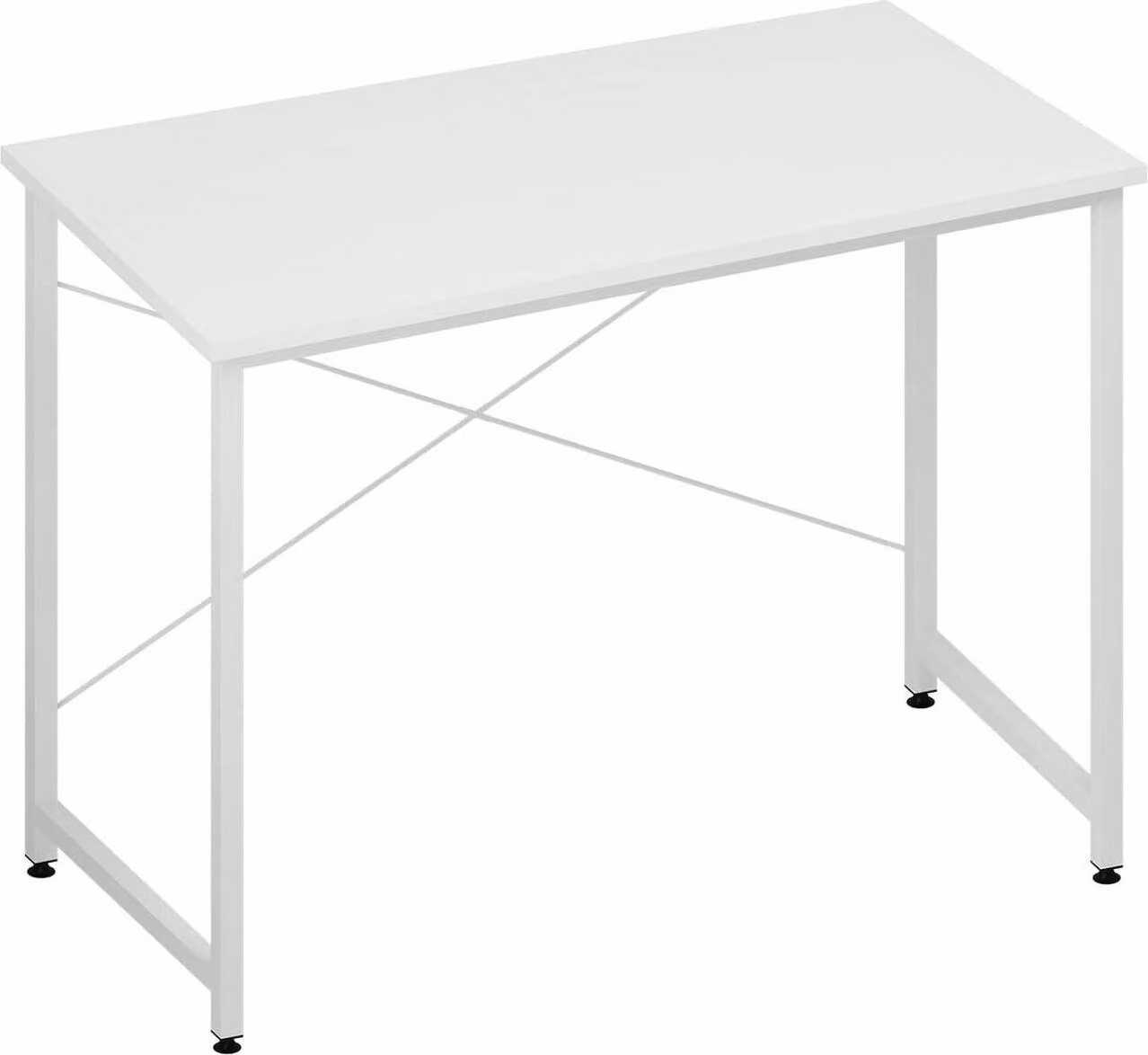 Scrivania WOLTU, con struttura in metallo, in materiale derivato dal legno, 100x50x75 cm: Colore: Bianco