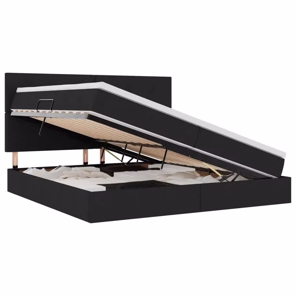 Letto con contenitore e illuminazione LED vidaXL Nero L: 200 cm, P: 200 cm, H: 204 cm – 2