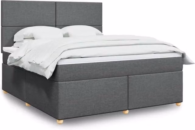 Letto Ibrido con Materasso vidaXL Grigio e Bianco L/P: 180 x 200 cm