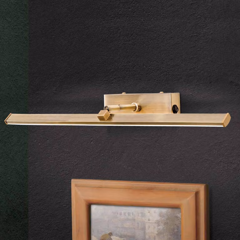 ORION Lampada per quadri LED Suren ottone antico, 50 cm, Bronzo / Ottone antico, Soggiorno / Sala da pranzo, Metallo, Applique