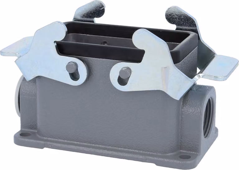HARTING Han 10B Base bassa, 1xM20 uscita cavo laterale, con 2 staffe trasversali Vite M20 Area di serraggio