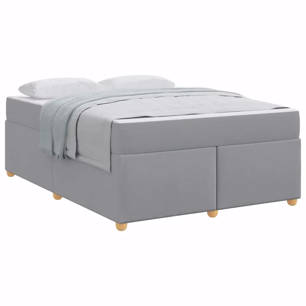 Struttura letto imbottita moderna vidaXL in tessuto grigio e nero L/P/H: 160 x 200 x 66 cm – 2