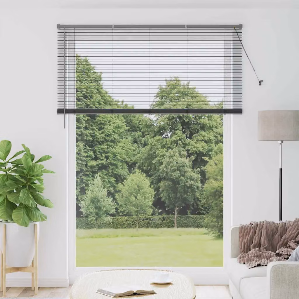 Tenda Veneziana vidaXL in Alluminio Grigio, Resistente ai raggi UV, L: 220 cm x P: 155 cm