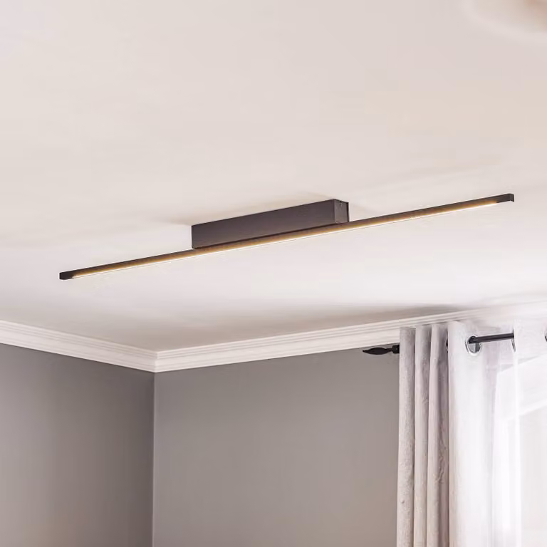 Plafoniera soffitto TOLU Quitani, dimmerabile, Nero, Soggiorno / Sala da pranzo, Alluminio, Moderno, Plafoniera