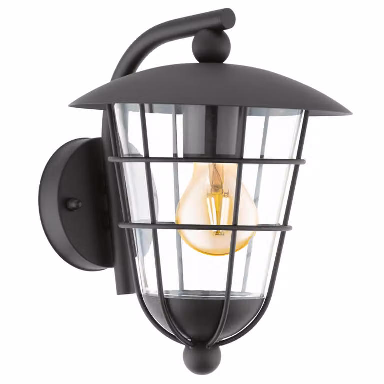 EGLO Pulfero, lampada da parete per esterni, nero