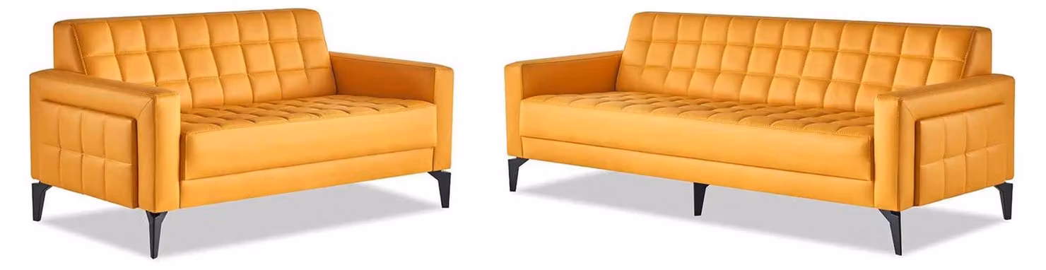 Couch 3-Sitzer 2-Sitzer Gelb Modern Sofa-Set Chesterfield Sitzmöbel