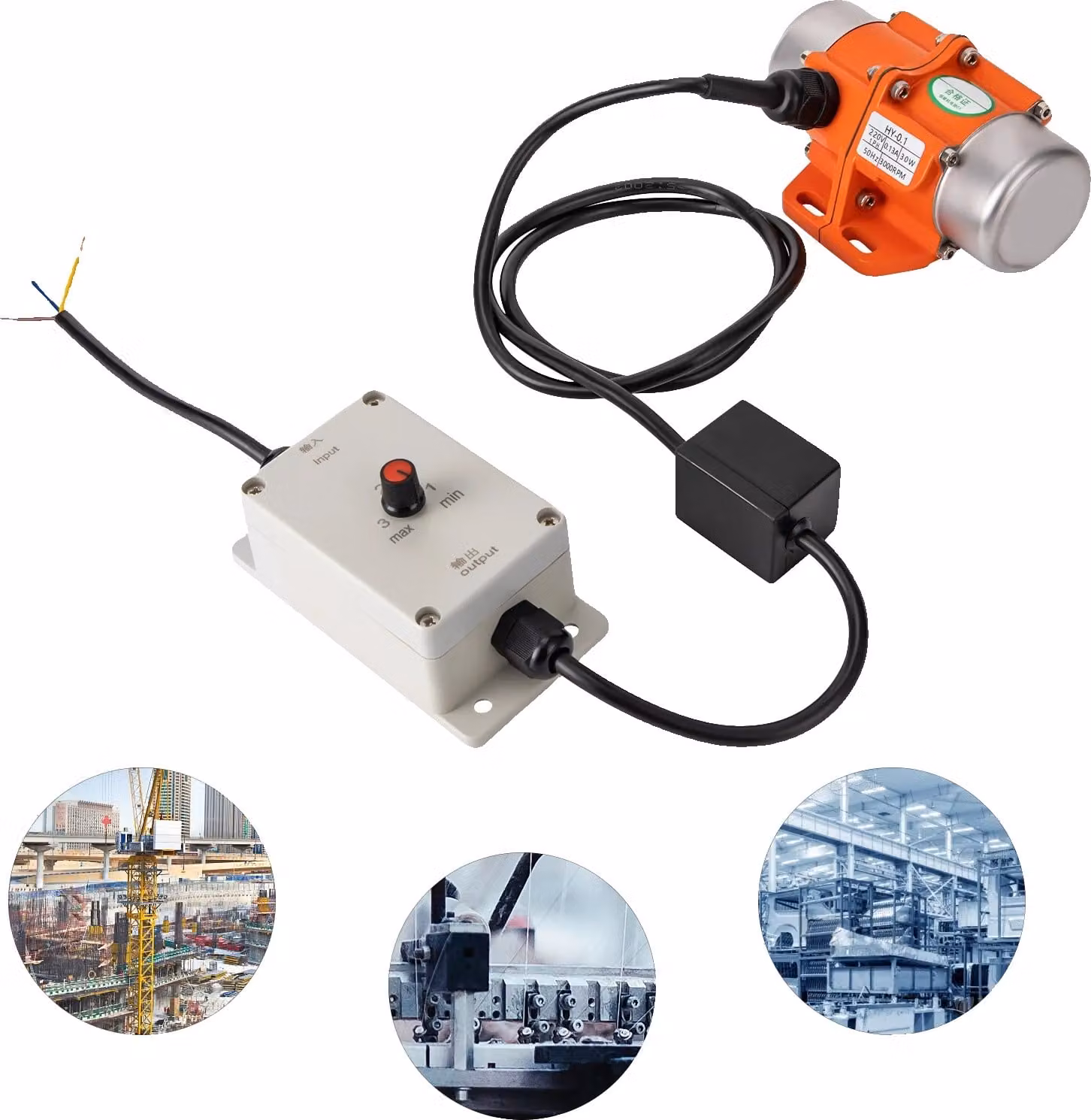 Motore a vibrazione, potenza 30W, velocità 3000 giri/min, protezione IP65