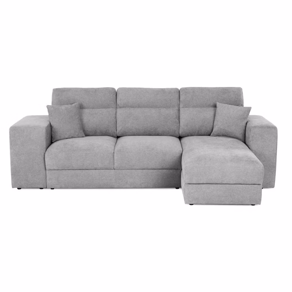 Divano penisola reversibile Lilo con funzione letto e pouf coordinato colore grigio L/P/H: 266 x 153 x 98 cm – 2