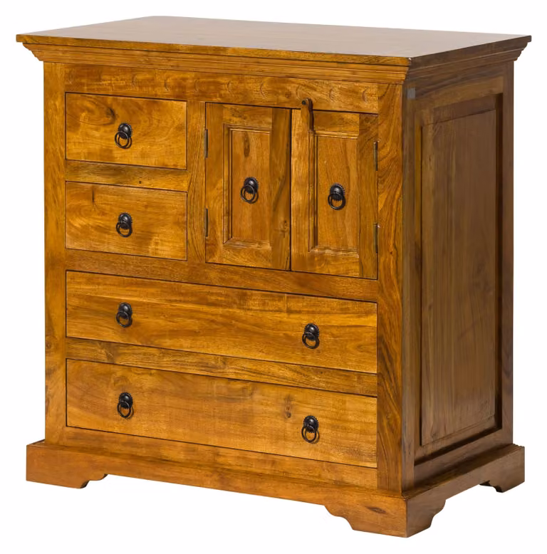 MASSIVMOEBEL24 | OXFORD #0446 Credenza in legno di acacia - laccato / miele 87x50x87