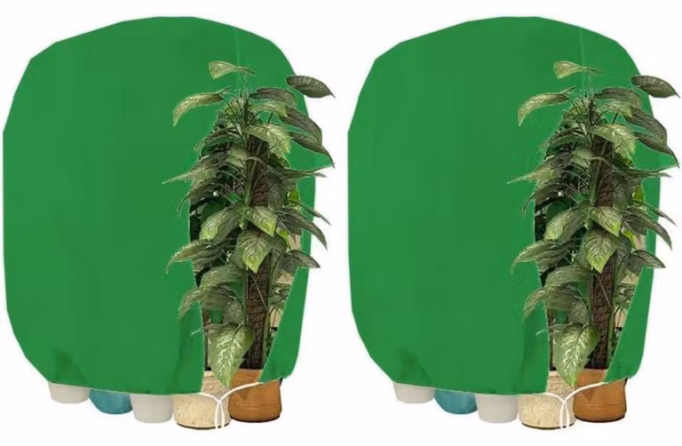 Copertura protettiva per piante, 2 pezzi, 120x140 cm, colore verde, con cerniera