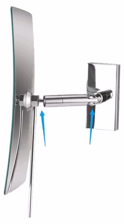 Specchio cosmetico Bemeta con snodo a 360°, 245 x 130 mm, cromato.
