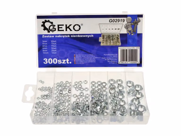 GEKO Set di dadi in acciaio inox 300 pezzi G02919