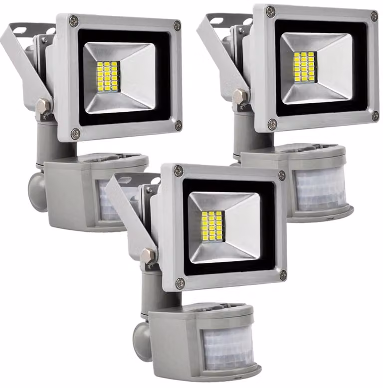 Greenmigo 3pcs 20W LED proiettore bianco freddo con rilevatore di movimento