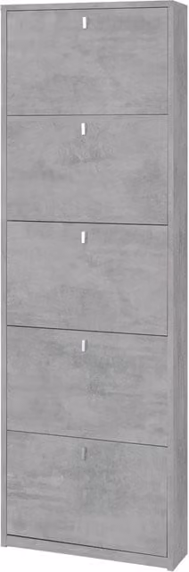 Scarpiera 5 Ante 63x190x18 cm Cemento