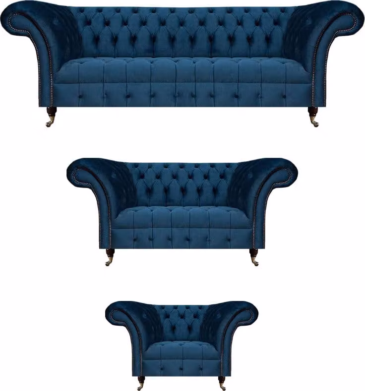 Sofagarnitur Sitzmöbel Wohnzimmer Chesterfield Polster Sitz 3tlg Luxus Komplett