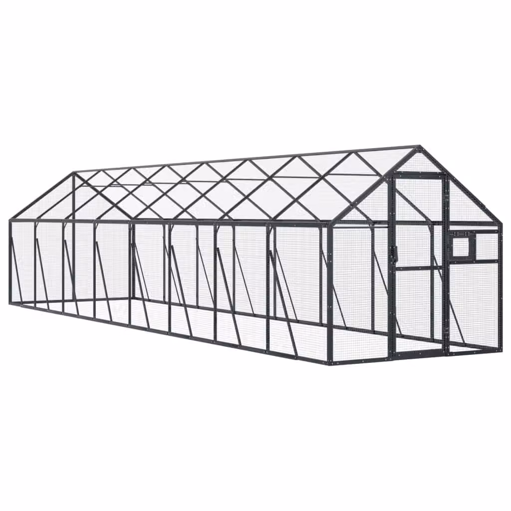 Voliera Antracite 1,79x8x1,85 m in Alluminio