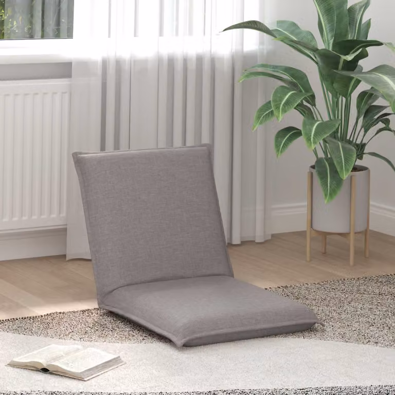 Sedia a pavimento regolabile vidaXL in tessuto beige e grigio per soggiorno e camera da letto