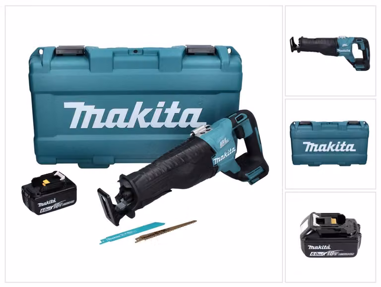 Sega a batteria Makita DJR 187 G1K 18 V Brushless + 1x batteria 6,0 Ah + valigetta - senza caricabatterie