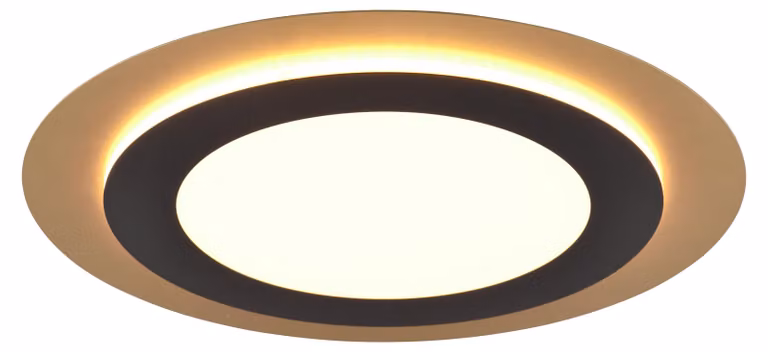 Plafoniera LED rotonda con telecomando MORGAN nero-oro-tonalità dorate 42W Tonalità di bianco 5600 lm metallo dim.: 4x45x45 cm IP20 Trio