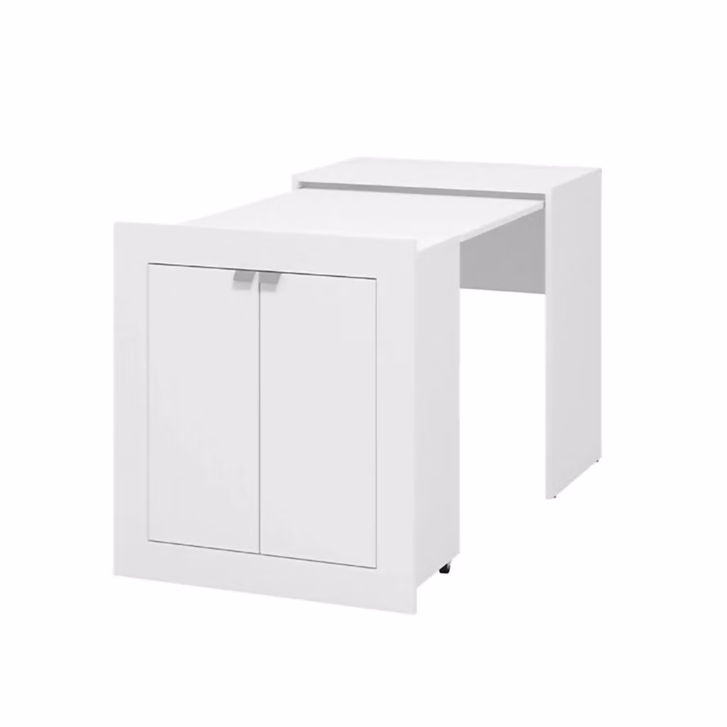 Scrivania DMORA con 2 ripiani, moderna e bianca opaca, L: 72 cm, P: 47 cm, H: 79 cm – 2