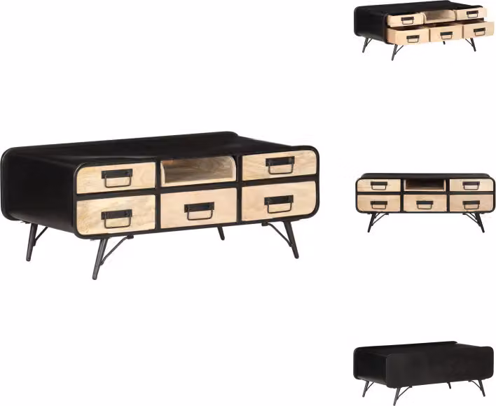 vidaXL Tavolino 100×50×40 cm in legno massiccio di mango - Tavolini da caffè