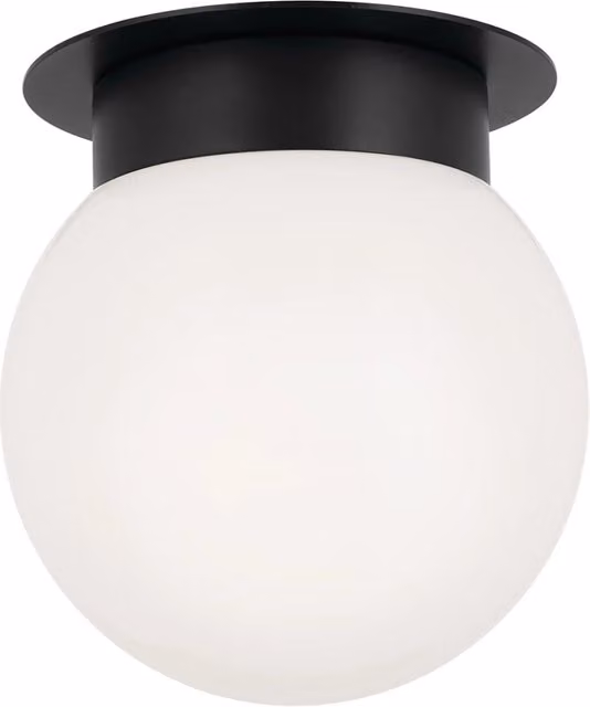 Plafoniera Albers Kichler nera sfera opale E27 1 luce