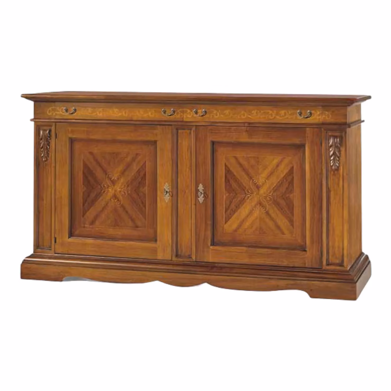 Madia credenza in legno arte povera Mobili 2G tinta bassano L: 213 cm, P: 55 cm, H: 115 cm – 1