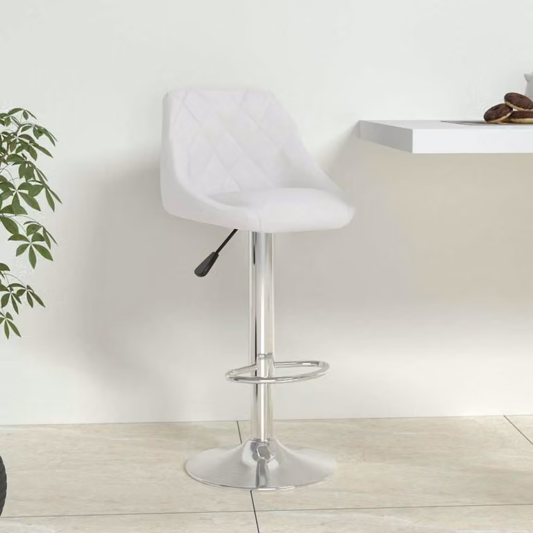 Sgabello da bar girevole vidaXL Active Stool in similpelle bianca con base in metallo e ruote