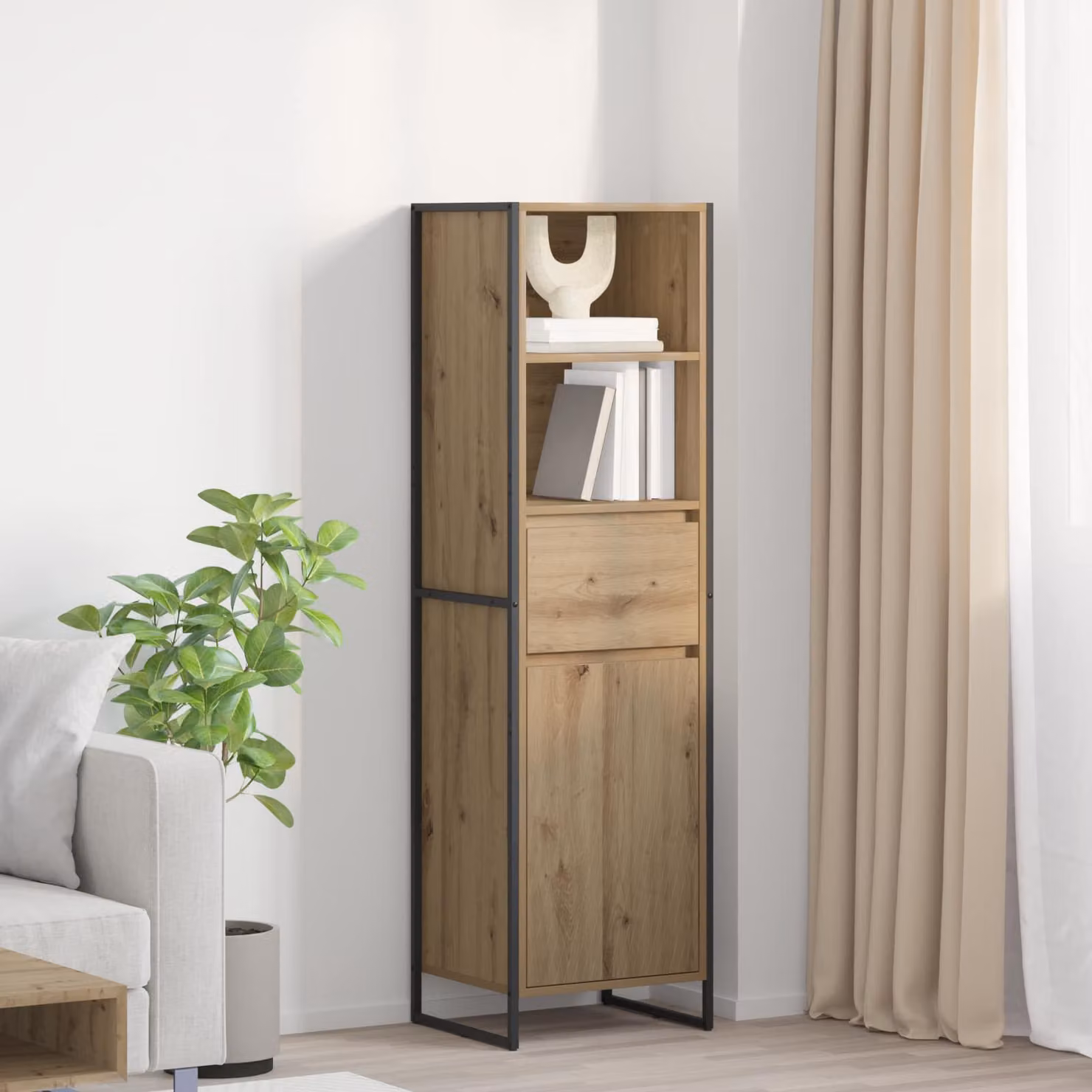 Libreria Industrial vidaXL in Legno e Metallo Marrone L: 43 cm, P: 36 cm, H: 150.5 cm