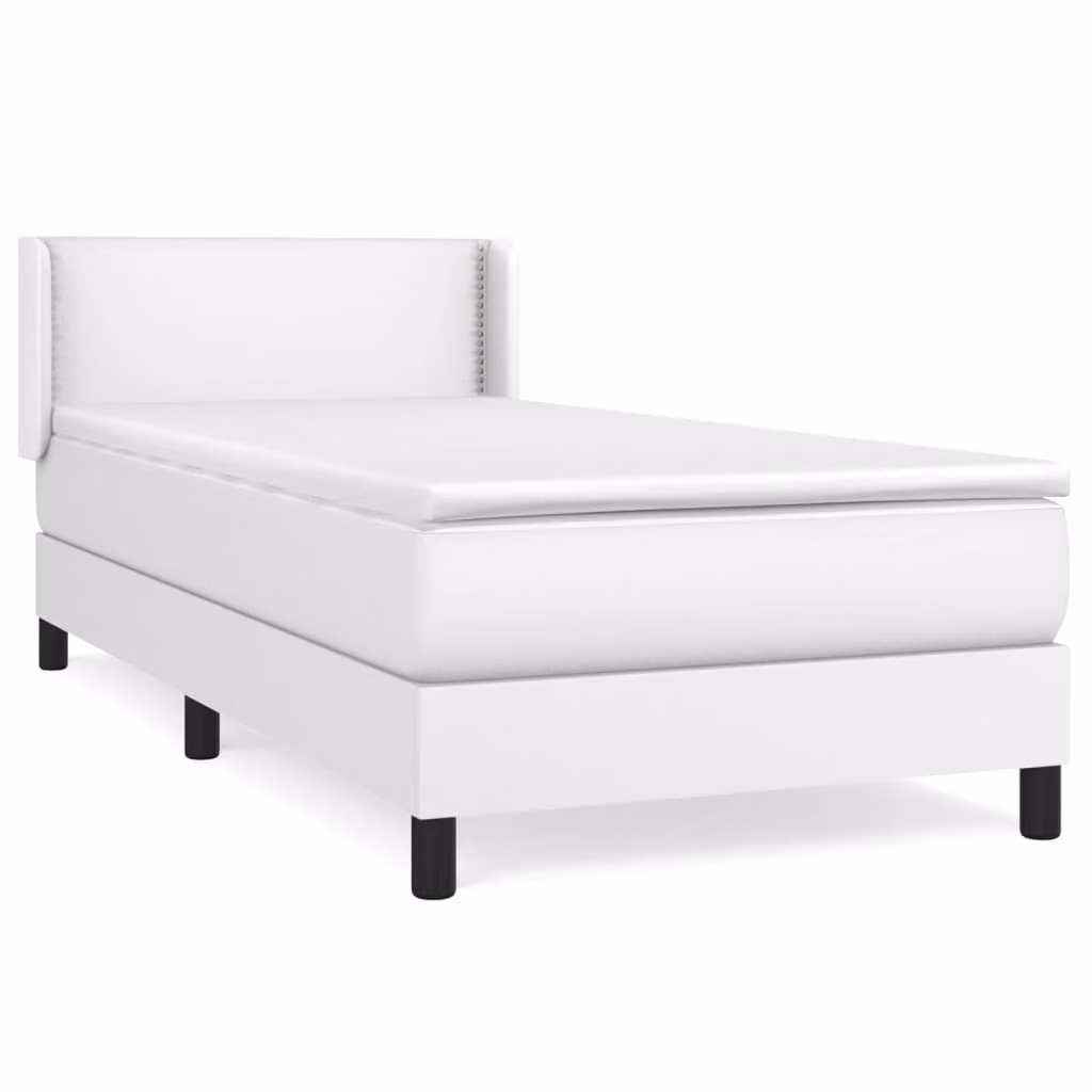 Giroletto a Molle con Materasso Bianco 100x200 cm in Pelle finta