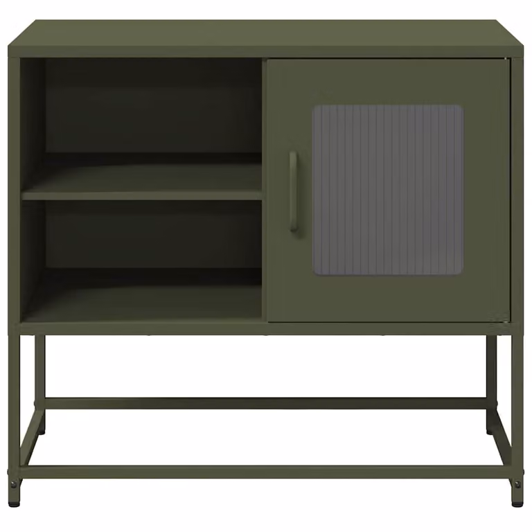 Mobile TV vidaXL in acciaio verde oliva L: 68 cm, P: 39 cm, H: 60,5 cm