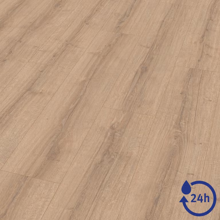 Pavimento laminato EGGER NatureSense* Aqua, modello EL2043 Sherman, effetto legno rovere marrone, dimensioni 1292x246x8 mm