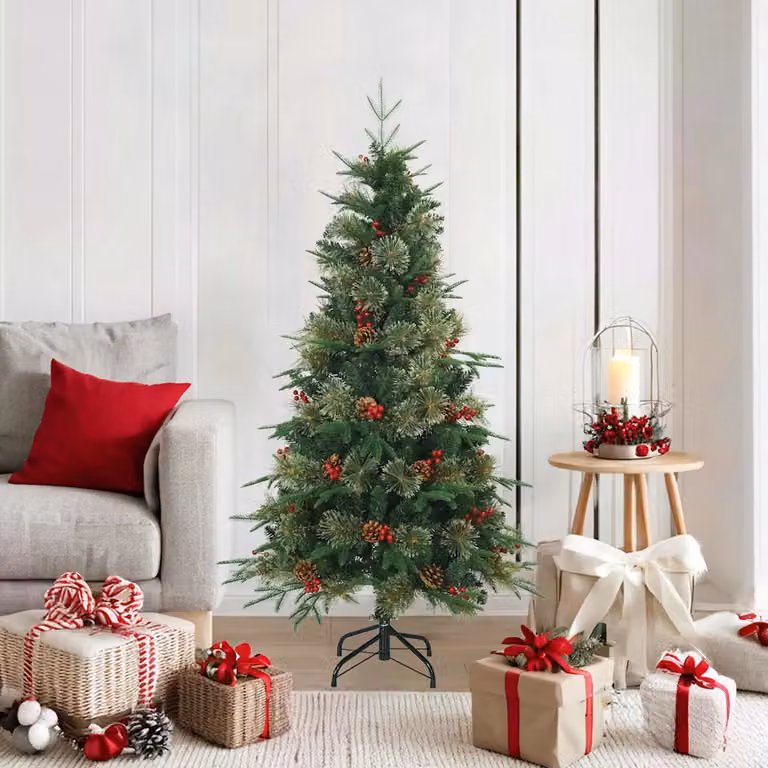 Albero di Natale artificiale verde vidaXL con rami pieghevoli, Altezza: 150 cm