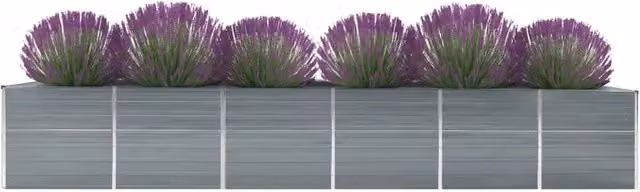 Letto rialzato da giardino vidaXL in acciaio zincato grigio L: 480 cm, P: 80 cm, H: 77 cm – 1