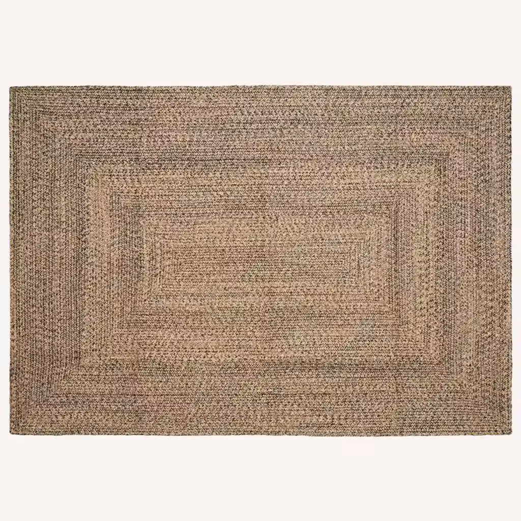 Tappeto da area moderno vidaXL in juta, rettangolare, beige e nero, L 160 cm x P 230 cm