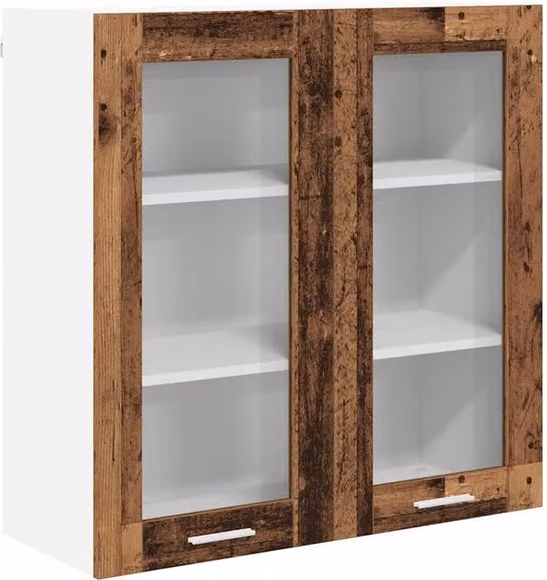 Armadio pensile moderno per uso interno 80 x 31 x 80 cm ampio spazio di archiviazione in legno ingegnerizzato legno vecchio 02_0053367