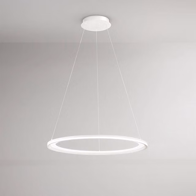 Sospensione Moderna Edge Alluminio Bianco Acrilico Led 86W 3000K