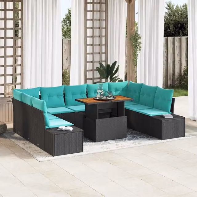 Set Divano da Giardino 10 pz 9-Numero di posti 3350011