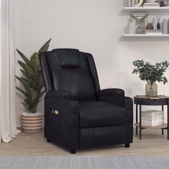 Divano Sedia-Poltrona Massaggiante Elettrica Nera in Similpelle 510886 – 1