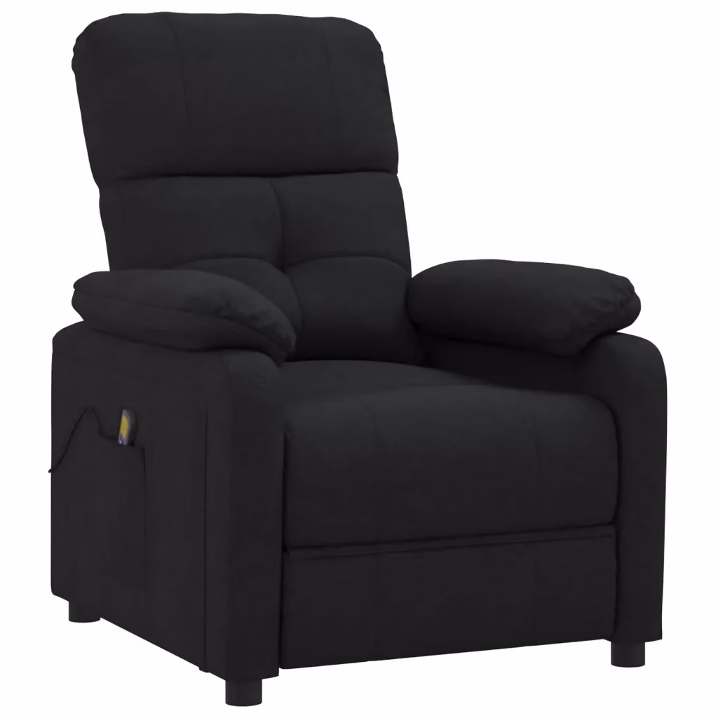 Poltrona Reclinabile Relax vidaXL in Tessuto Nero con Braccioli e Reclinazione Manuale – 2