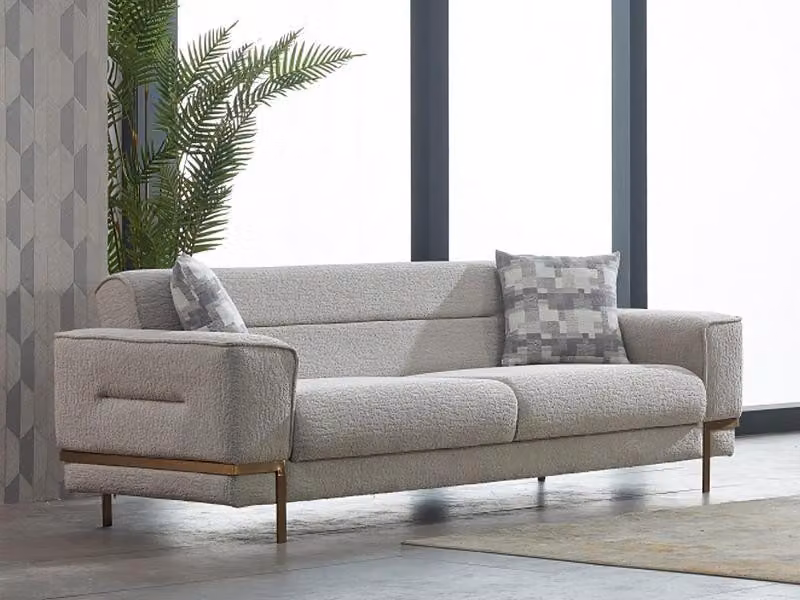 Luxus Couch Dreisitzer Sofa Sofas 3-Sitzer Couchen Polster Design Beige Lounge