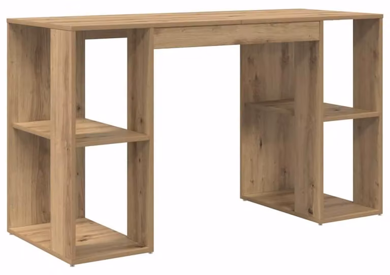 Solidchoice - Scrivania in legno di quercia massello, realizzata artigianalmente, con spazio contenitivo, ideale per l'ufficio domestico