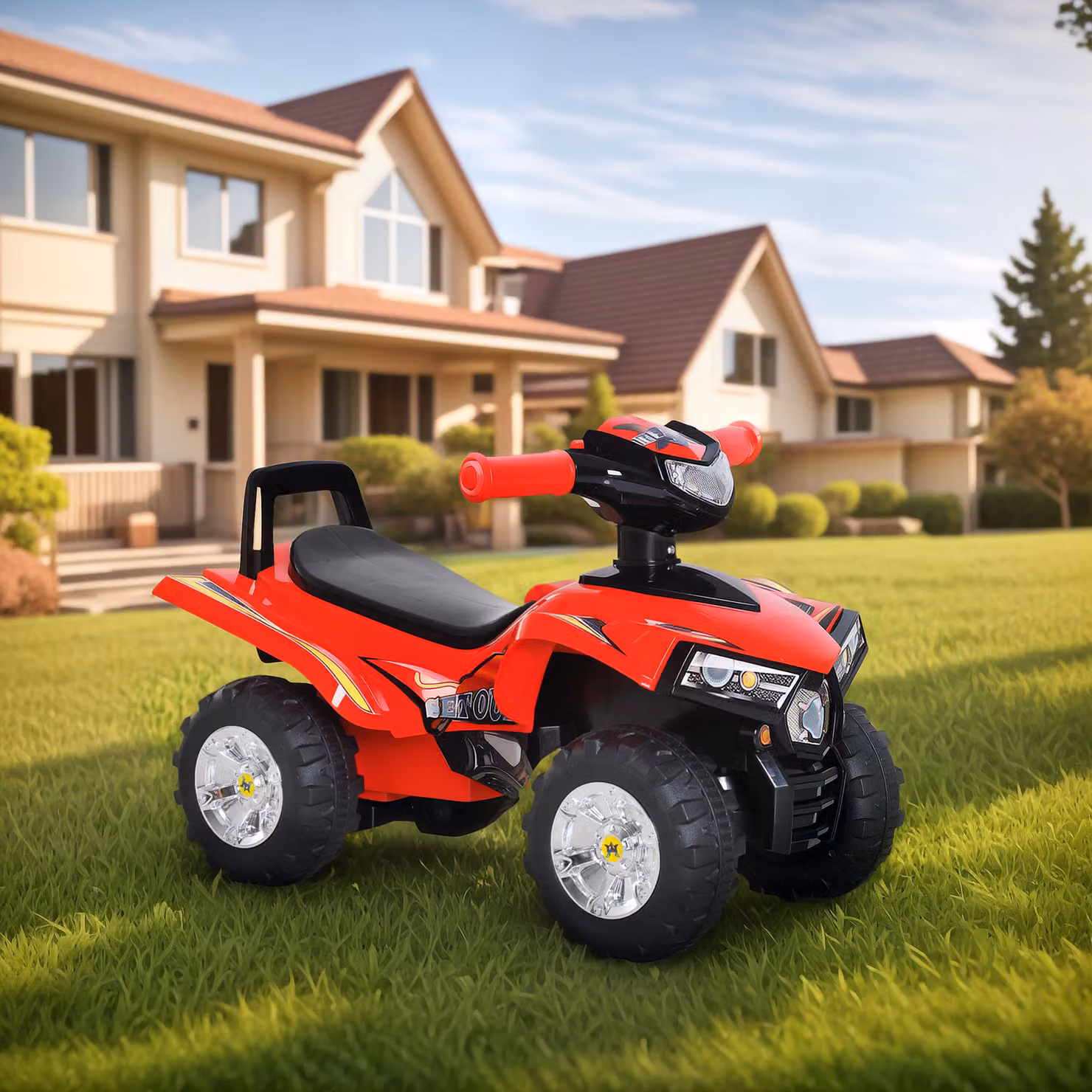 Quad elettrico Homcom rosso per bambini dai 12 ai 36 mesi con musica, suoni e luci – 2