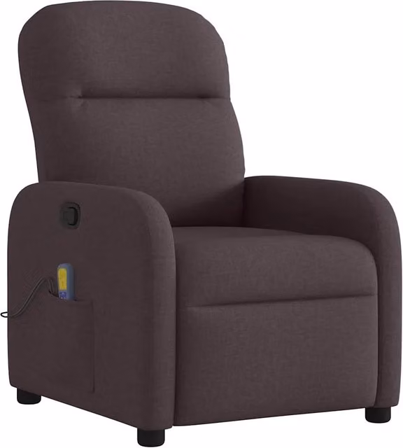 Poltrona Relax Reclinabile Moderna in Tessuto Marrone con Braccioli e Struttura in Legno e Metallo – 1